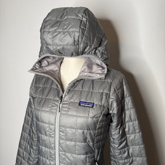 Patagonia Nano Puff Gray Hooded Jacket Size XS - Picture 2 of 10